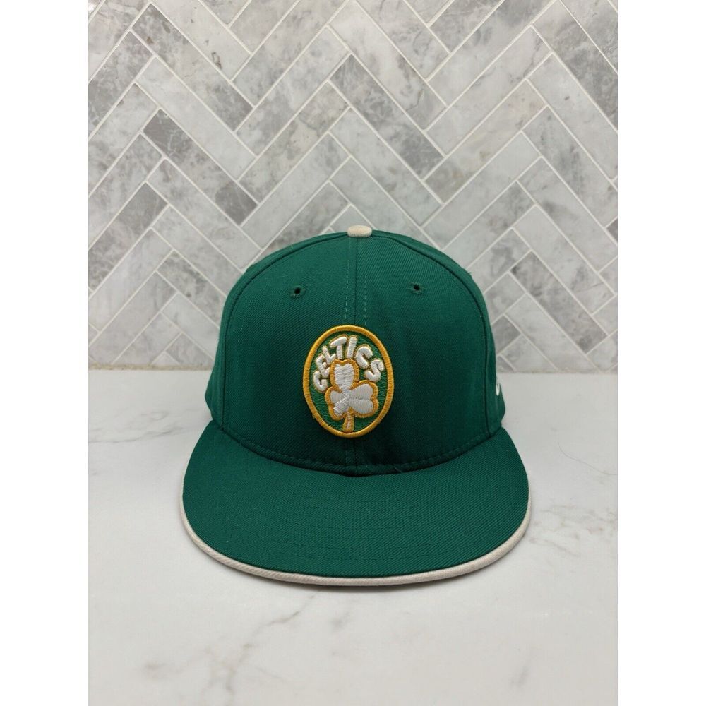 Vintage New Era NBA Boston Celtics 100% Wool Fitted Hat Cap Made In USA 7 3/8